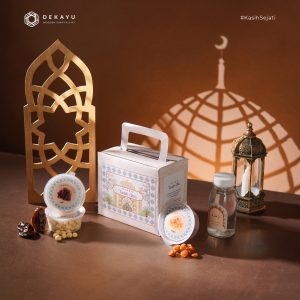 souvenir oleh oleh haji umroh 2026 Marwah isi kurma zamzam custom Dekayu putih elegan